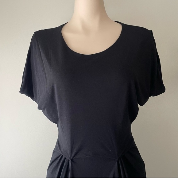 All Saints Zoe Yunao Dress Modal Silk With Pockets Split Sleeve High Low Black - Picture 4 of 9